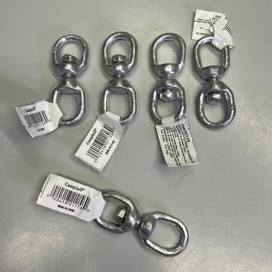 CAMPBELL (5 PACK) Galvanized Swivel Eye/Eye Forged 3/16" Chrome T9630335