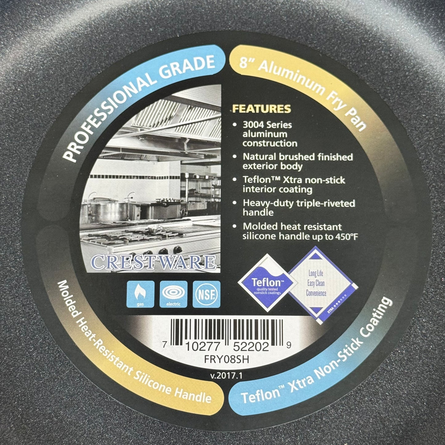 CRESTWARE (2 PACK) Teflon Xtra Non-Stick Coating Fry Pan Black/Chrome FRY08SH