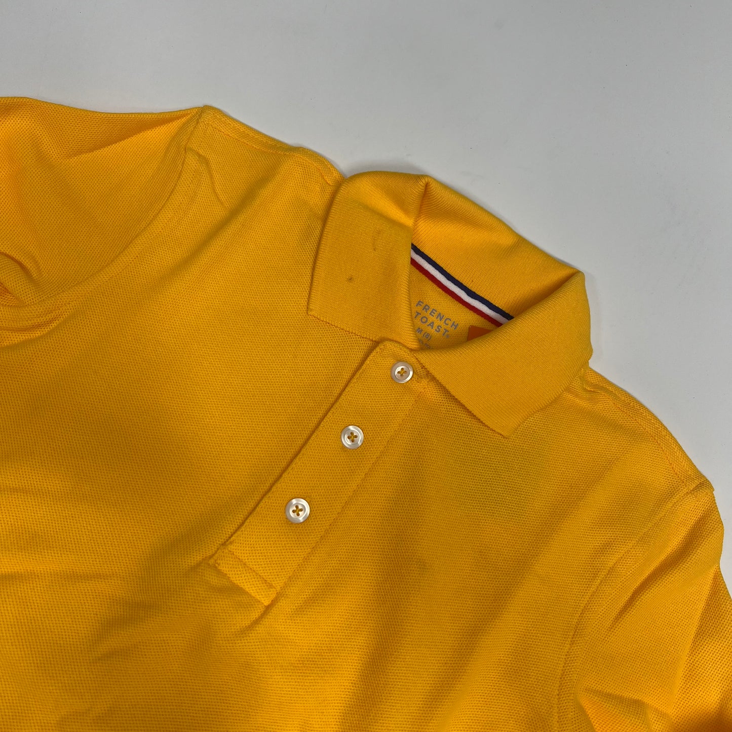 ZA@ FRENCH TOAST  Schoolwear Made for Kids Long Sleeve Polo Boys Sz M Gold 1009