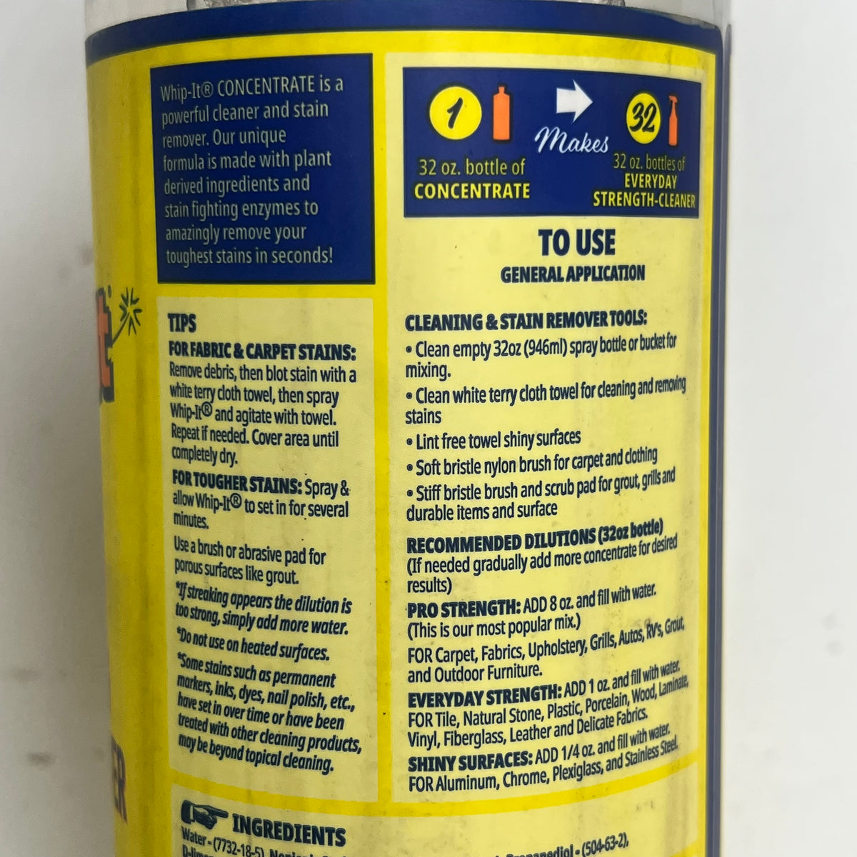WHIP-IT (3 PACK) All Purpose Cleaner & Stain Remover Concentrate  32 fl oz