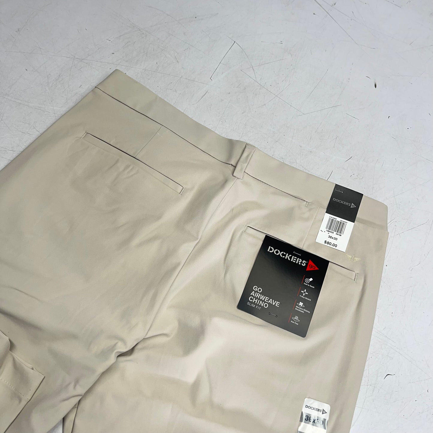 DOCKERS Go Airweave Chino Slim Fit Pants  Men's Sz 36x30 Sahara Khaki 002VW0003