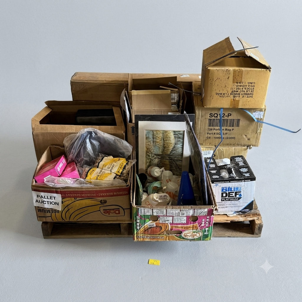 ZA@ Pallet of MIXED Rubber Bands, Food, Air Filter, Conventional Certificates, Clothes, Etc… (AS-IS)