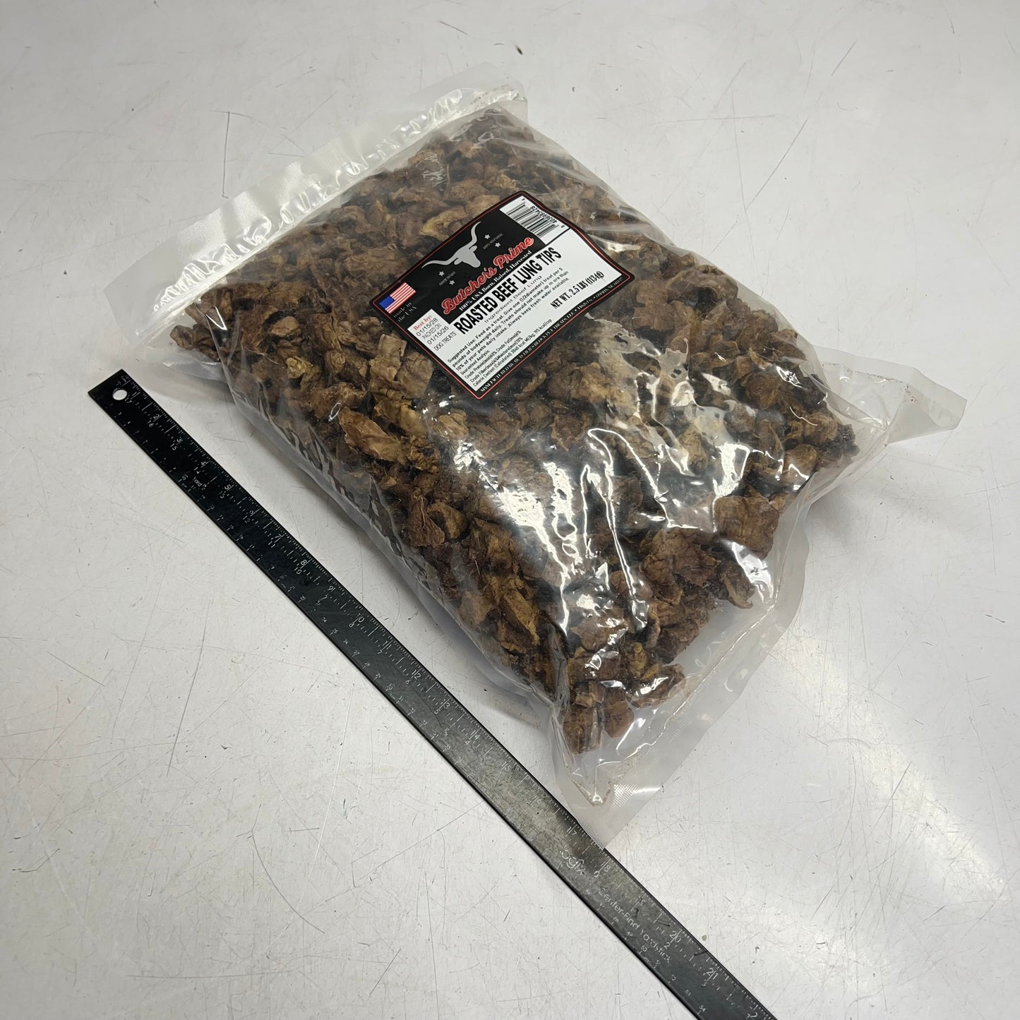 BUTCHERS PRIME High In Protein Roasted Beef Lung Tips Dog Treats 2.5lbs BB 01/26
