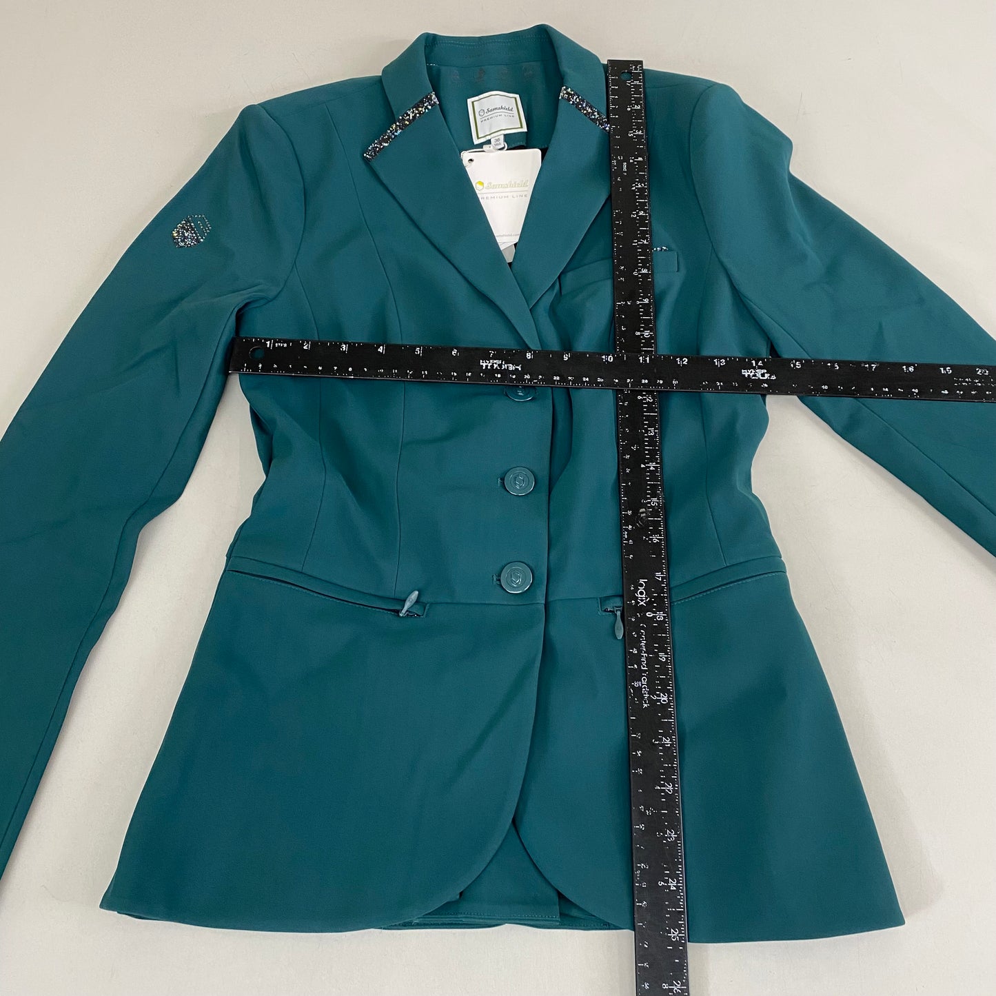 SAMSHIELD Victorine Premium Tall Equestrian Jacket Women's Sz US 6, UK 8, FR 36 Hunter Green