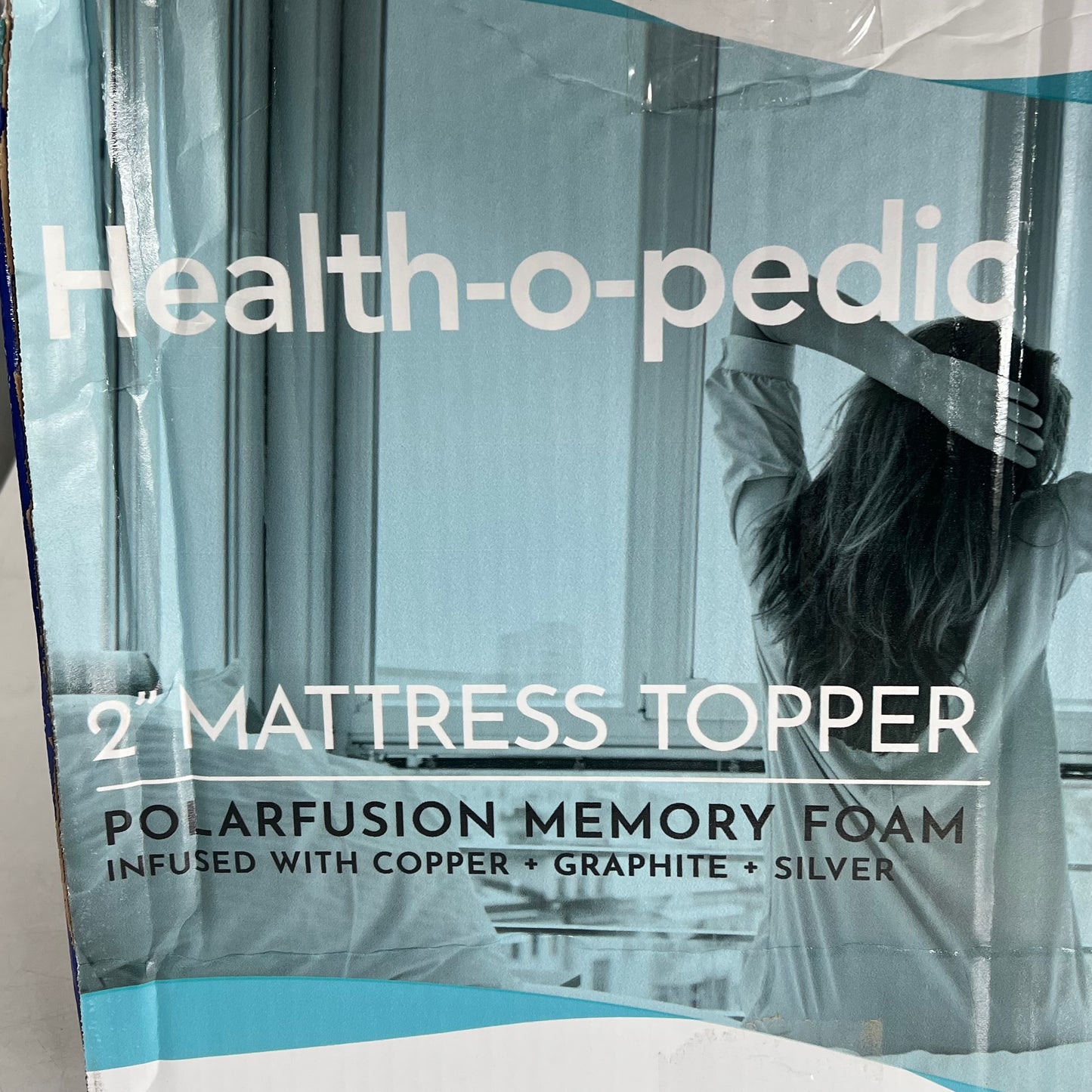 HEALTH-O-PEDIC Pressure Relief Gel Hybrid Memory Foam Mattress Topper Twin Tan