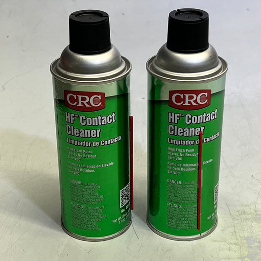 CRC (2 PACK) HF Contact Cleaner Leaves No Residue Aerosol 11 oz Clear 03125
