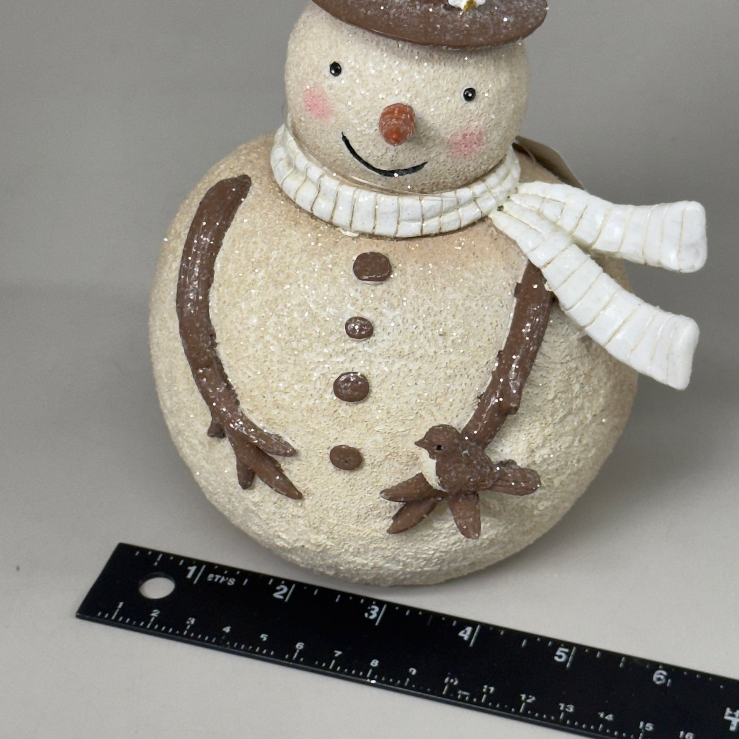 RAZ IMPORT (2 PACK) Resin Whimsical Snowman w/ Bird Betsey Cavallo 8" 4407029