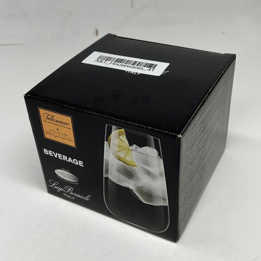 LUIGI BORMIOLI (SET OF 4) Talismano Highball Glasses Ultra Thin Rim 15.25oz