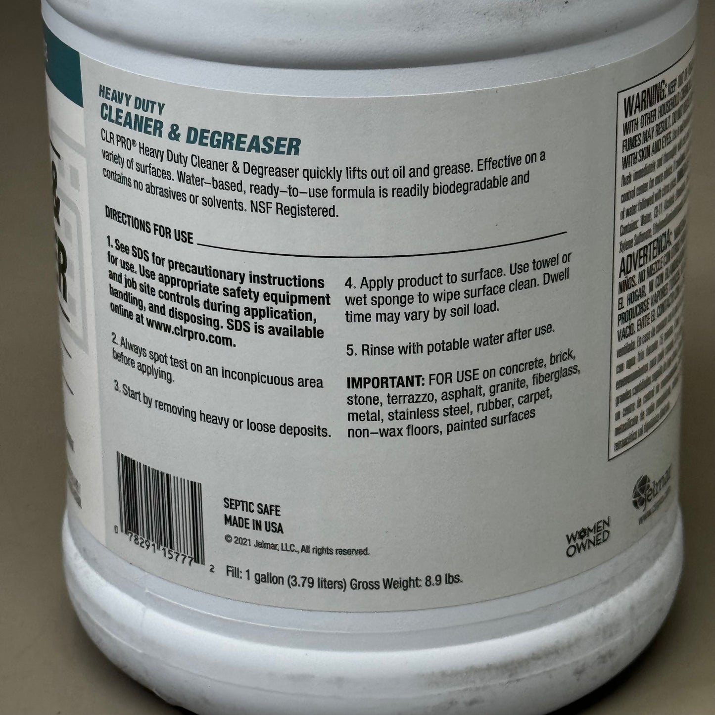 CLR PRO (4 PACK,4 GALLONS TOTAL) Cleaner/Degreaser Water Based 1 gal GFMHDCD1284