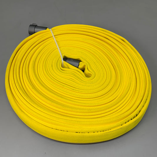 FIRE HOSE DIRECT NAFH Double Jacket Industrial Polyester Hose 1" x 50' Yellow 300PSI (New)
