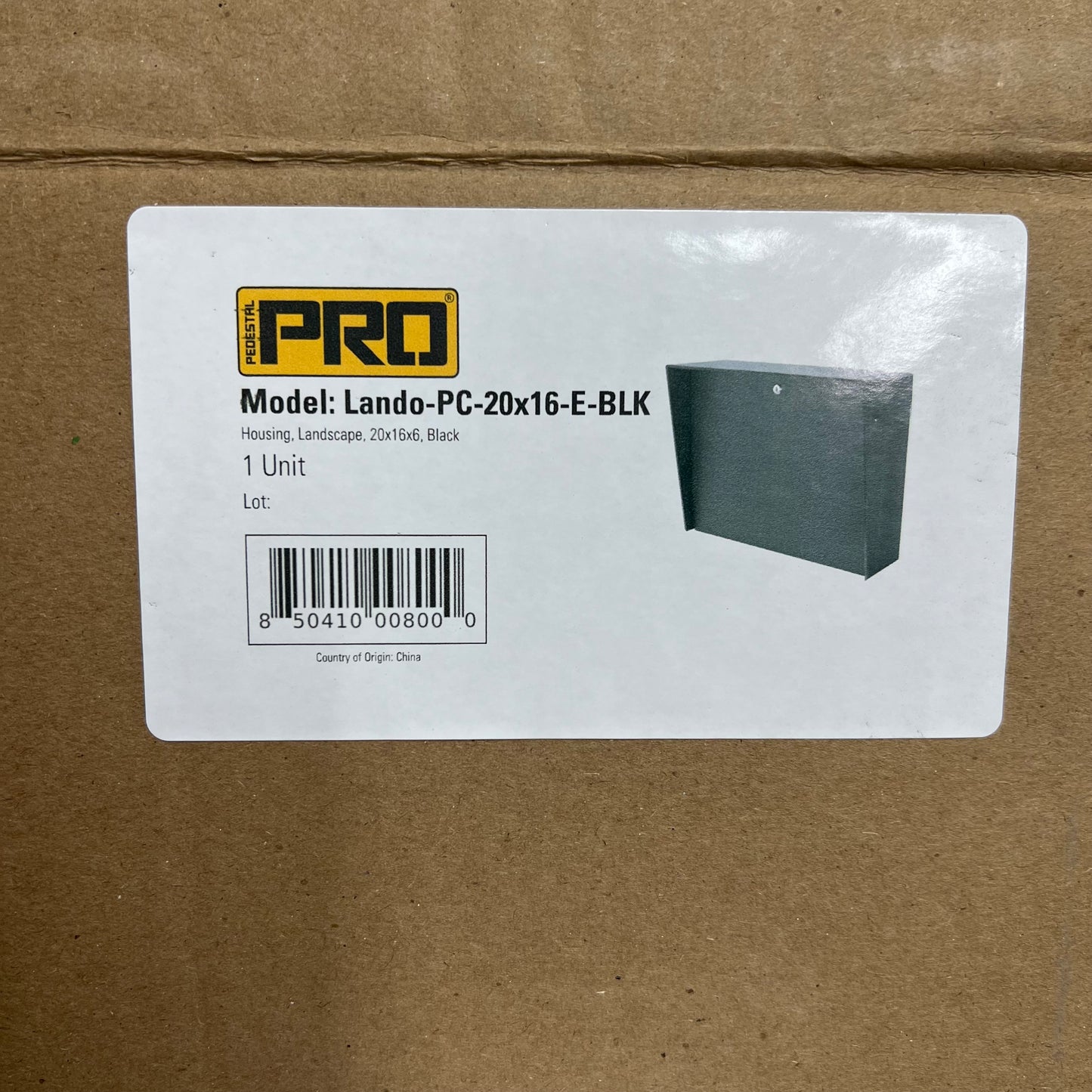 PEDESTAL PRO Landscape Polycarbonate Housing 20"x16" Black LANDO-PC-20X16-E-BLK