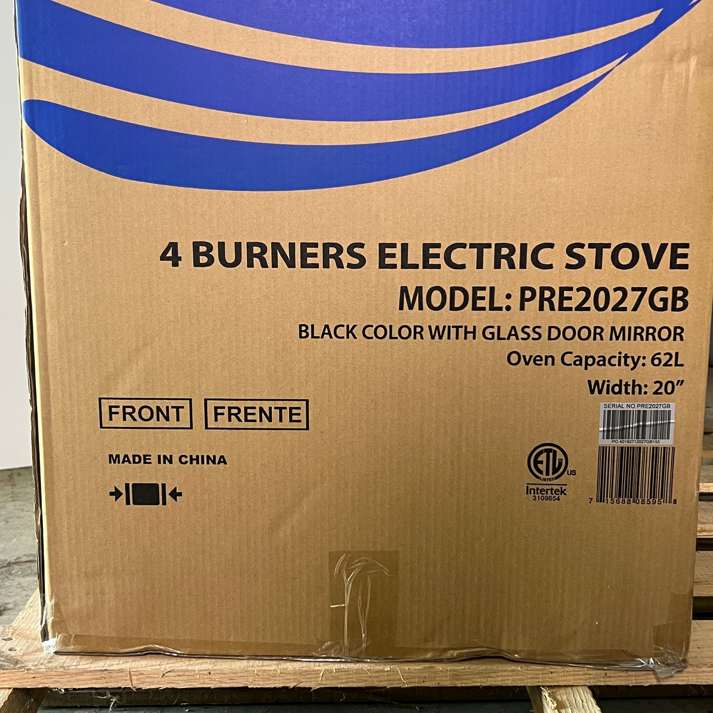 ZA@ PREMIUM LEVELLA  Freestanding Electric Range 240V PRE2027GB Sz 19.5" x 25.2" x 39.3" Black (New)