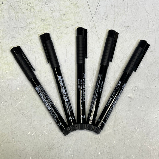 FABER-CASTELL (5 SET) PITT Fude Artist Hard Pen Pigmented India Ink 199 Black