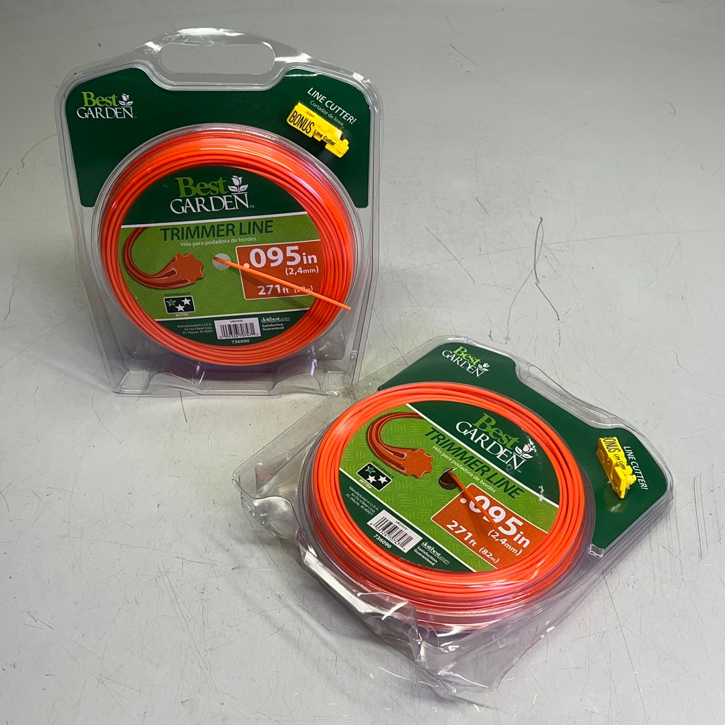 BEST GARDEN (2 PACK) Trim Line 7-Point Star Shape 271' Orange VR31510 736090