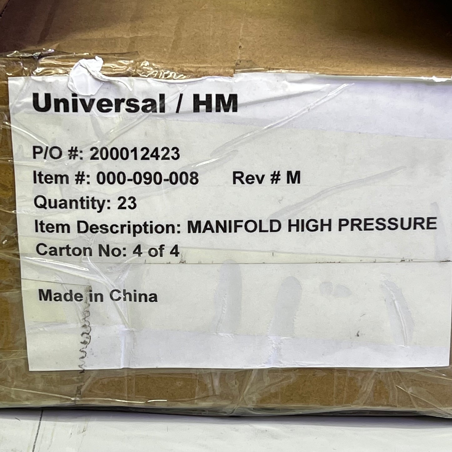 UNIVERSAL Hi-Pressure Manifold Hydramaster HI-PSI Brass 3-3/4"Lx1"W 000-090-008