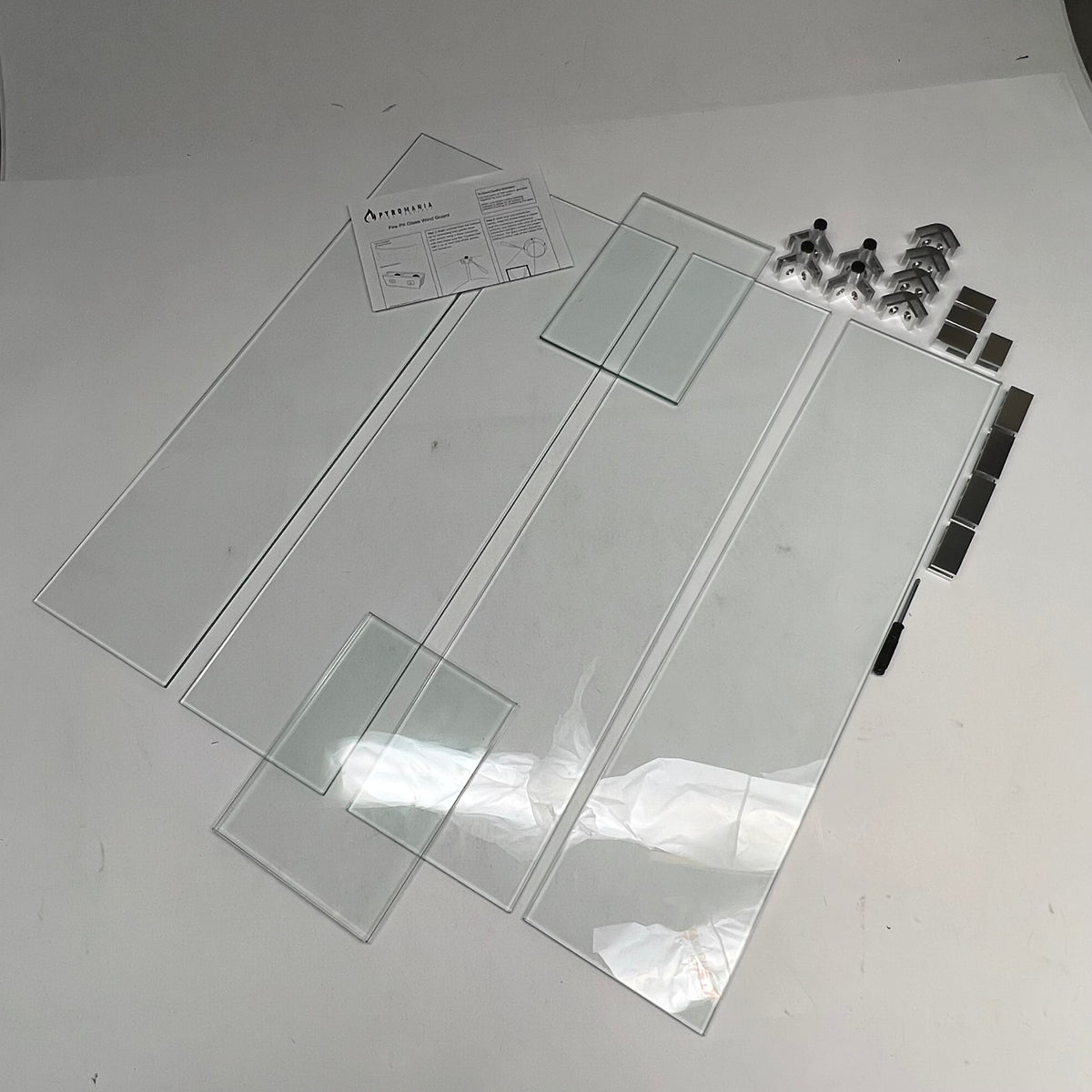 PYROMANIA FIRE FEATURES  Heat Resist Tempered Glass Wind Guard  51"x9" GWS-5109