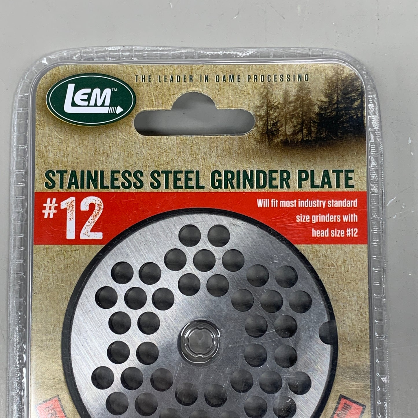 LEM Grinder Plate 6mm #12 (1/4") 2-3/4" Plate Diameter Stainless Steel