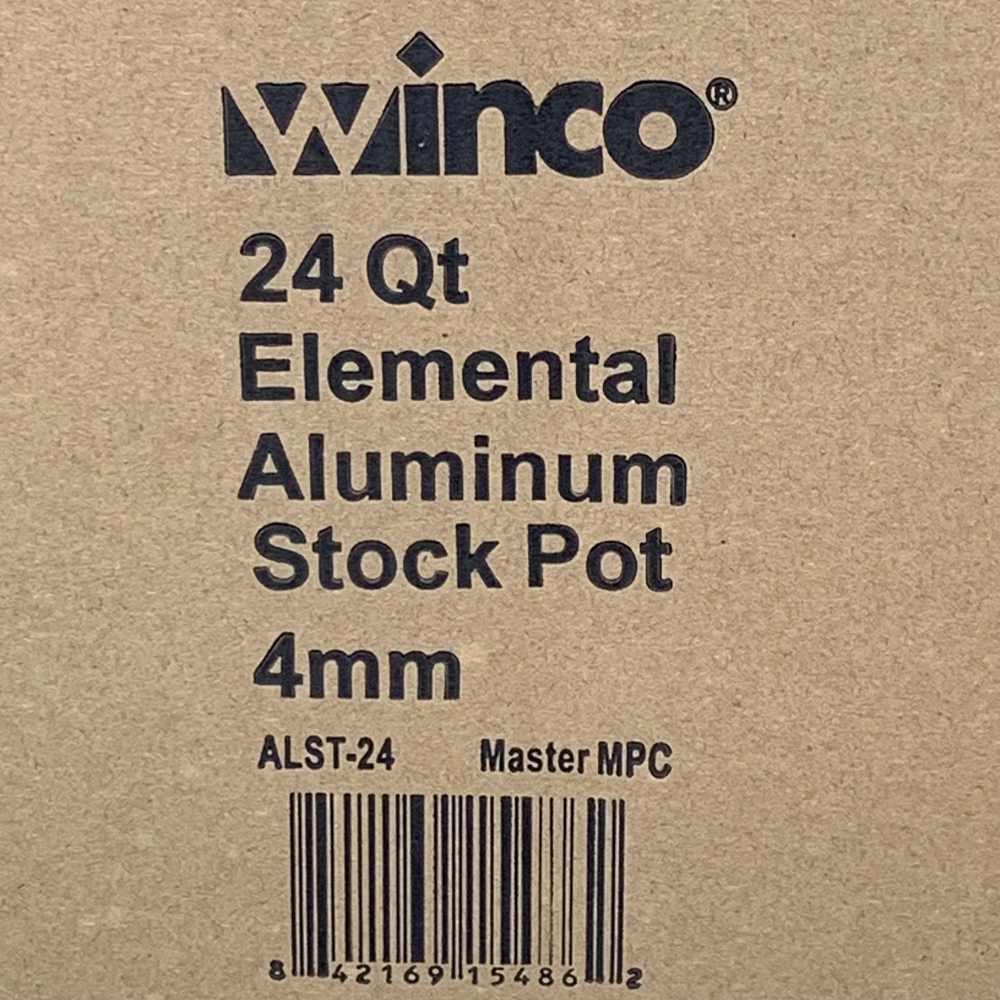 WINCO Corrosion Resistant 24 Quart Elemental Aluminum Stock Pot Chrome APS-24