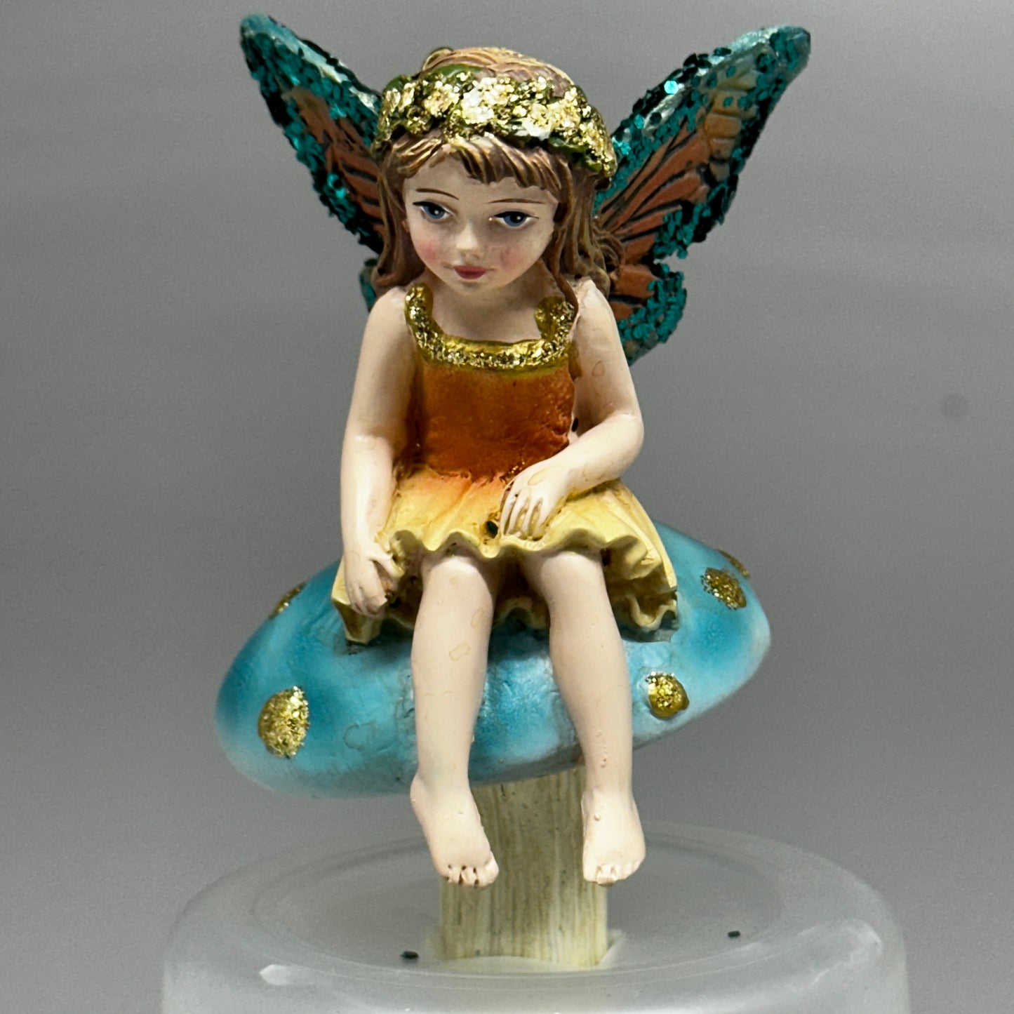 KURT S. ADLER Fairy Sitting On Mushroom Christmas Ornament 4“ E0916