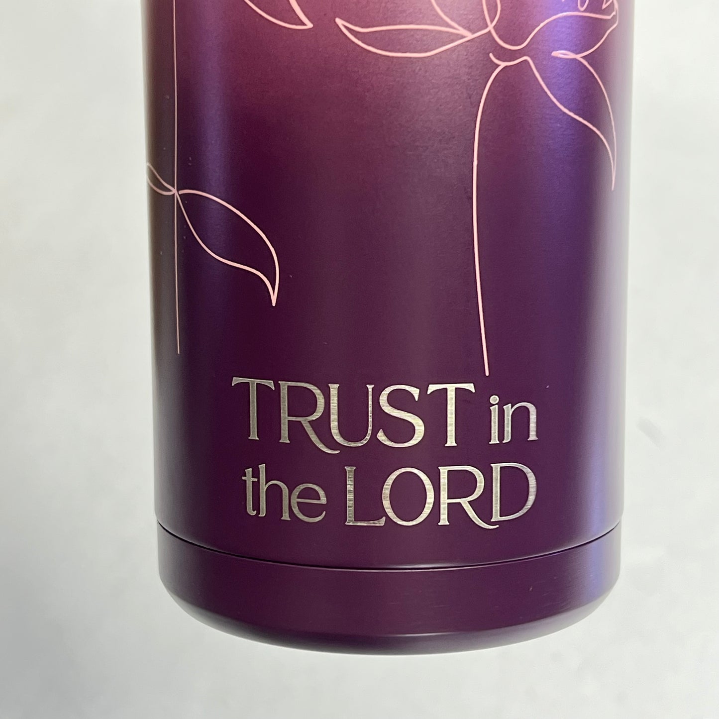 CHRISTIAN ART GIFTS Trust In The Lord Stainless Steel Water Bottle 24oz Plum