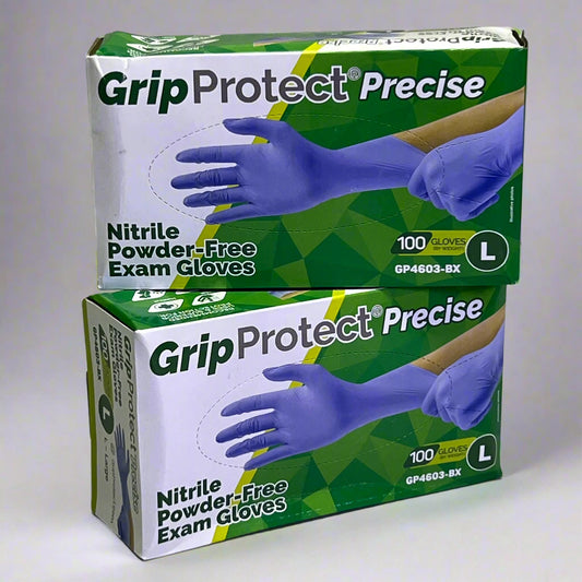 GRIPPROTECT (200 Gloves) Precise VIOLET Nitrile Exam Gloves L Violet GP4603-BX (New Other, Distressed Box)