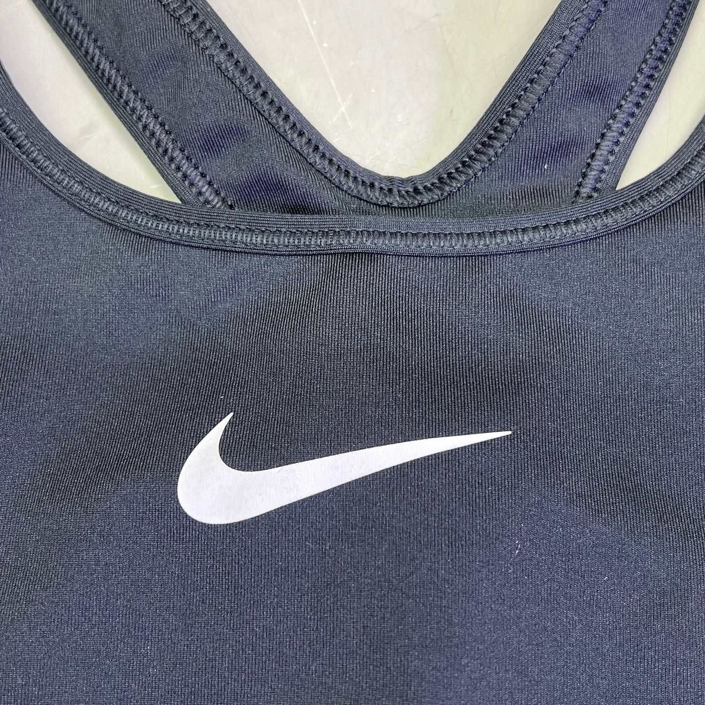NIKE Swoosh Logo Dri-Fit Sports Bra Women's Sz S Black/White (Pre-Owned)