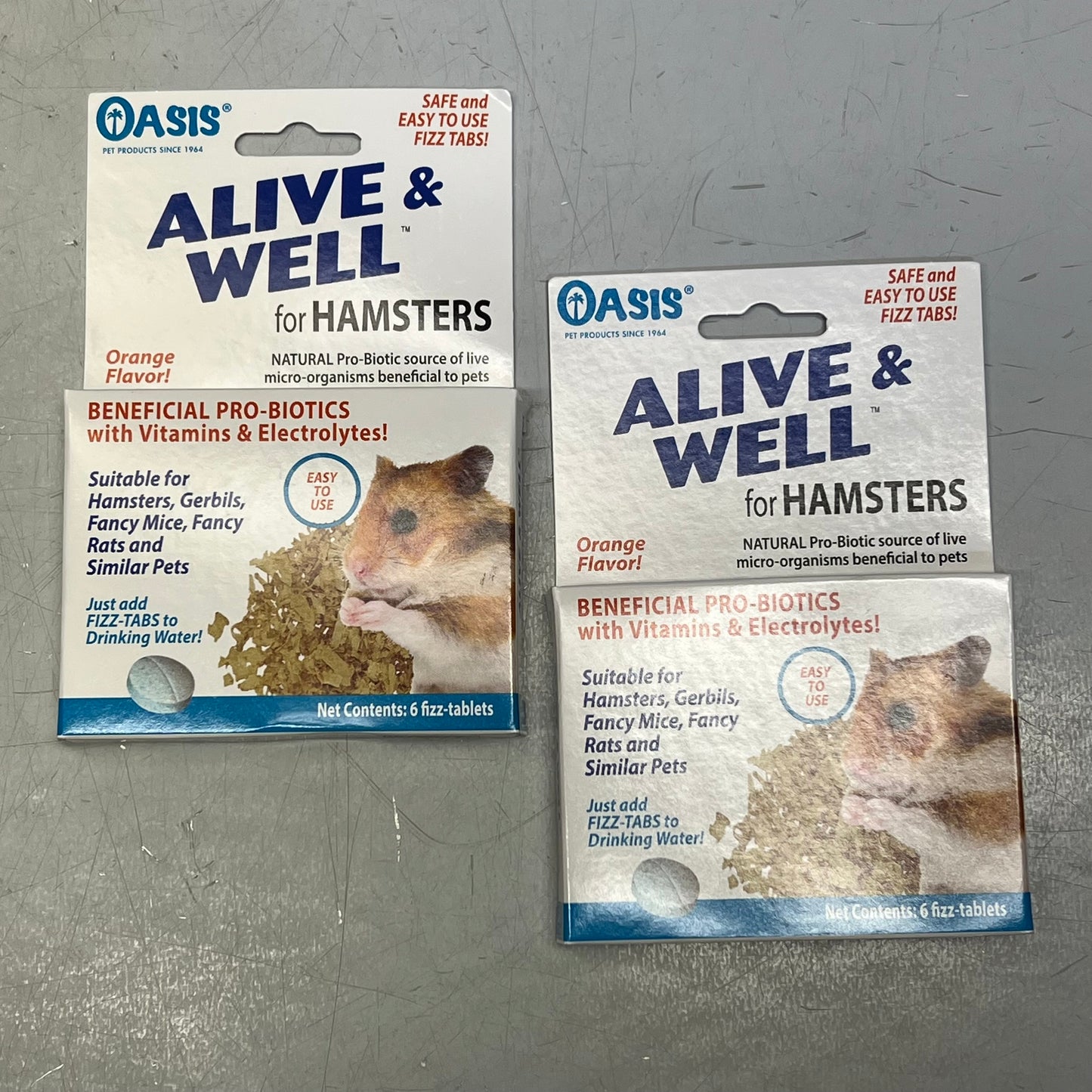 OASIS (2 PACK) Alive & Well Hamsters Natural Pro-Biotic Source 6 Tabs 80063