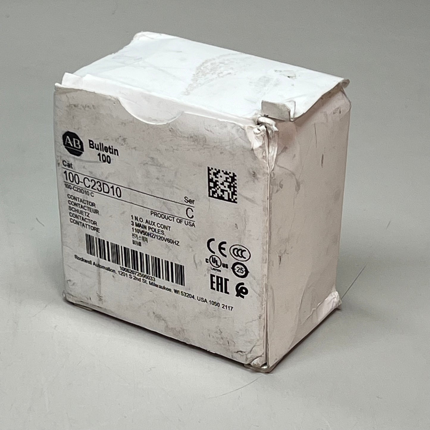 ALLEN BRADLEY IEC Contactor Non-Reversing 120/110v 60/50hz Grey 100-C23D10