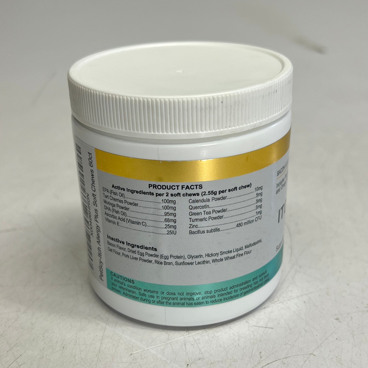 PET SCY Itch & Allergy Plus+ Bacon Flavor Soft Chew Dog Supplements  5.4 fl oz