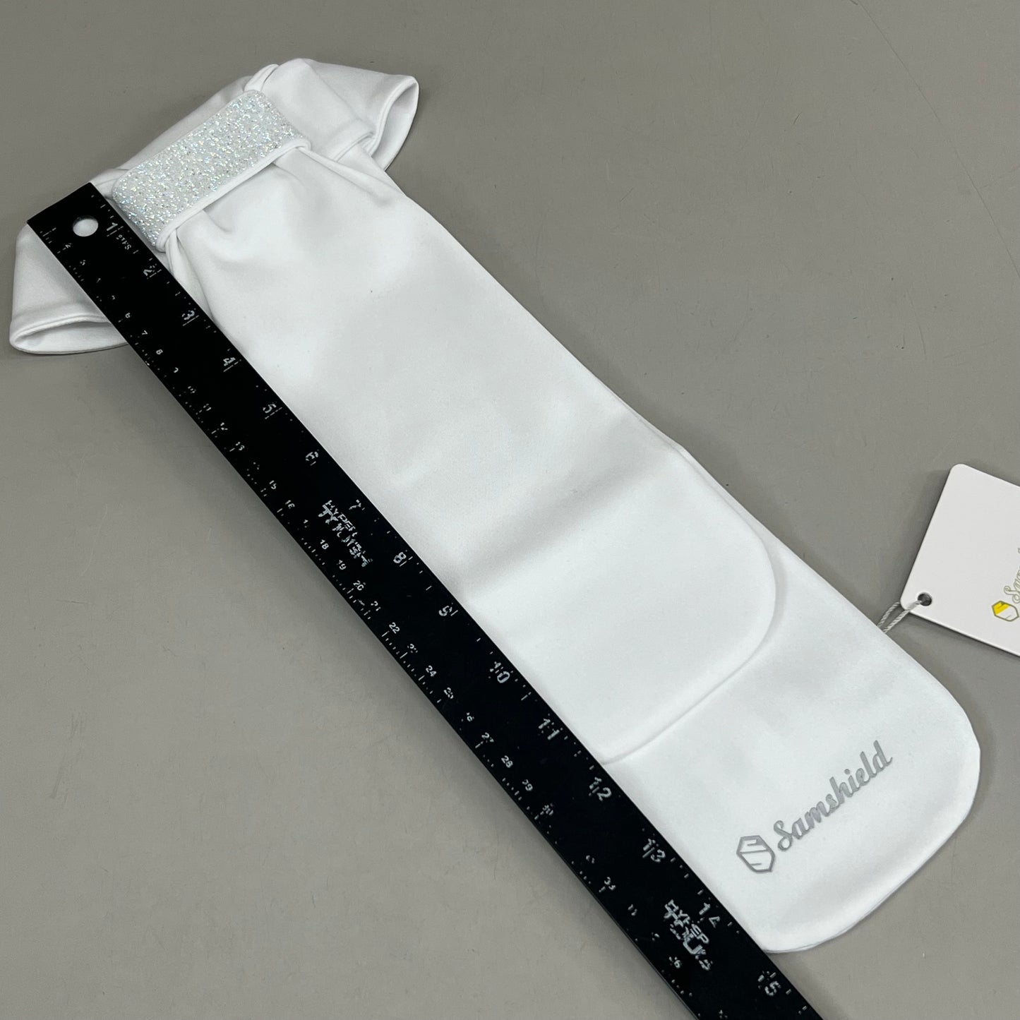 SAMSHIELD Plastron Crystal Fabric Equestrian Riding Tie Women's Sz XS/S White