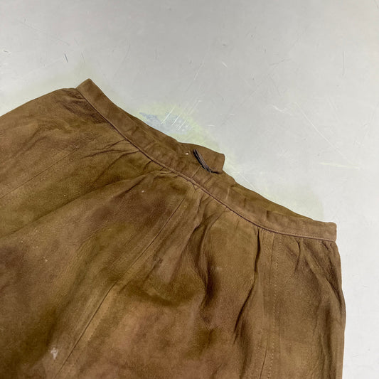 THE TANNERY JOSEPH MAGNIN Vintage Lined Raw Hide Skirt Women's Sz 4 Brown (Used)