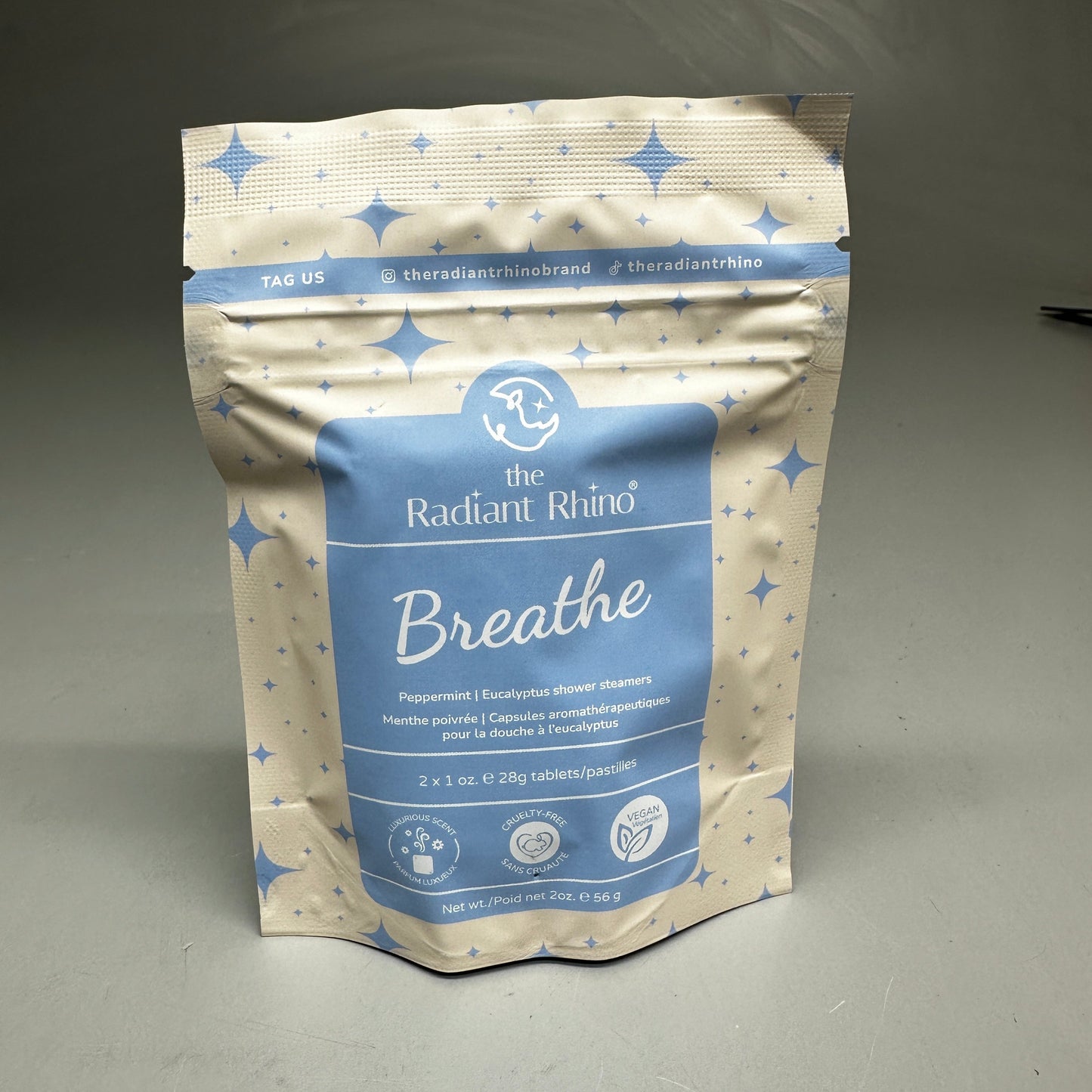 ZA@ THE RADIANT RHINO (6 PACK) Breathe Peppermint Eucalyptus Shower Steamers 2 Tablets Each A