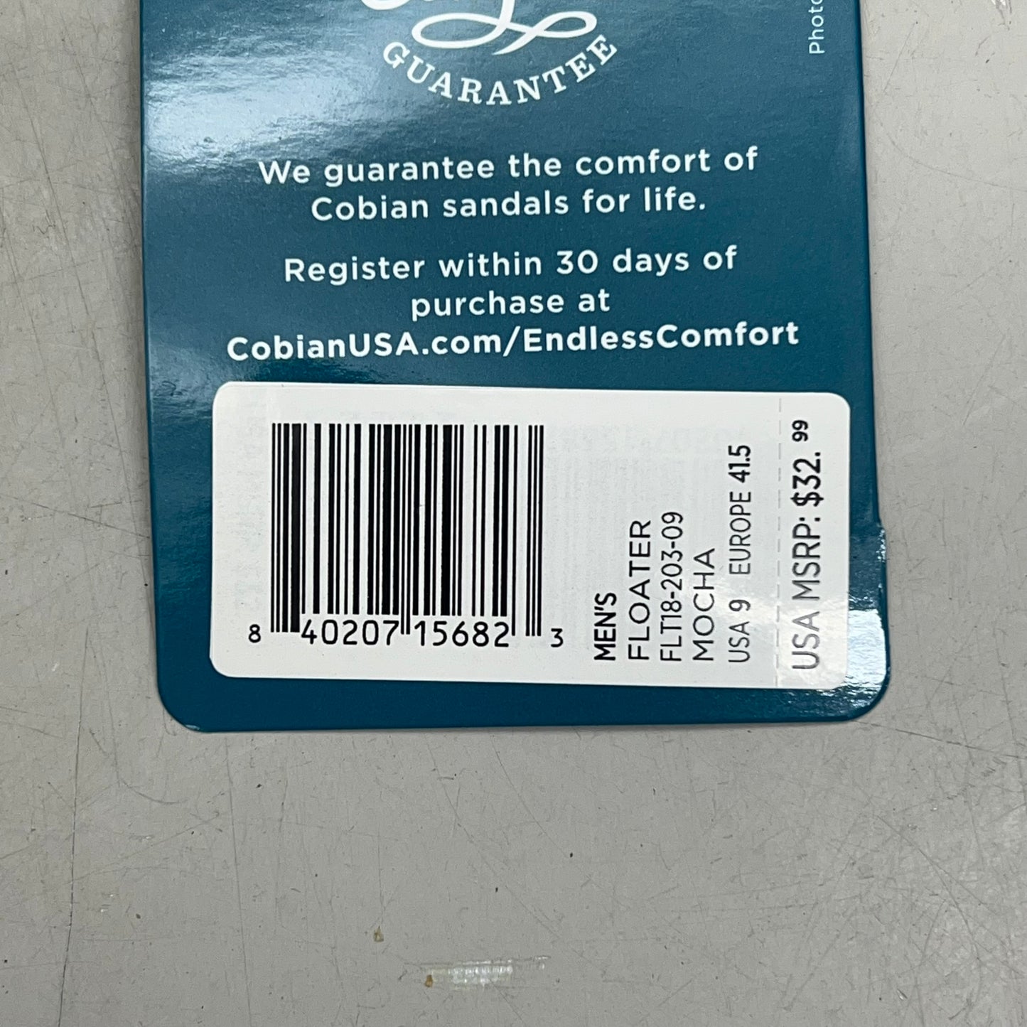 COBIAN Floater Sandals Synthetic Strap Men's Sz 9, EU 41.5 Mocha FLT18-203-9