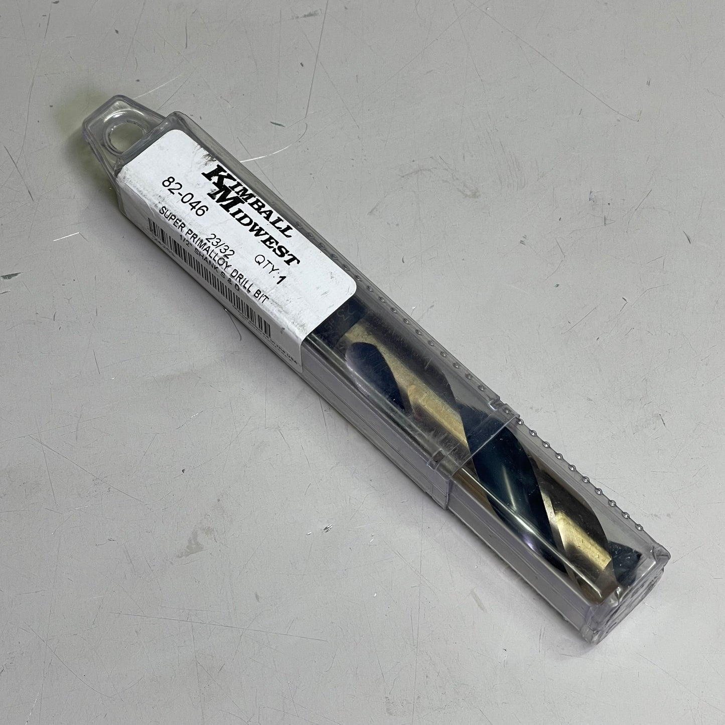 KIMBALL MIDWEST Super Primalloy Reduced Shank S&D Drill Bit 23/32"Dia x 6"L 82046