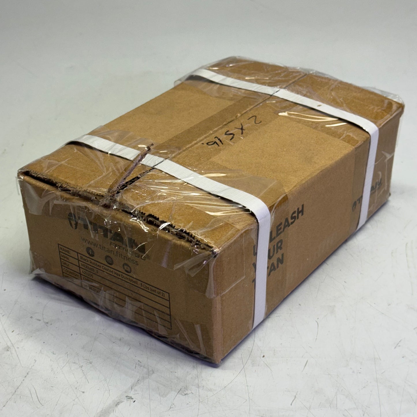 TITAN FITNESS (2 PACK) Black Rubber Coated Hex Dumbbell Single 5lb HEXDBB_5