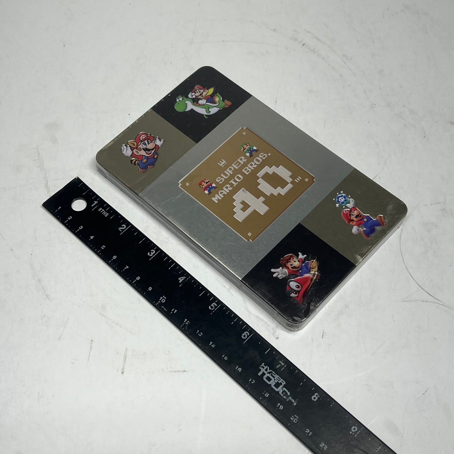 ZA@ NINTENDO Super Mario Bros 40th Collectable Game Case 7"x4" Multicolor (As-Is)