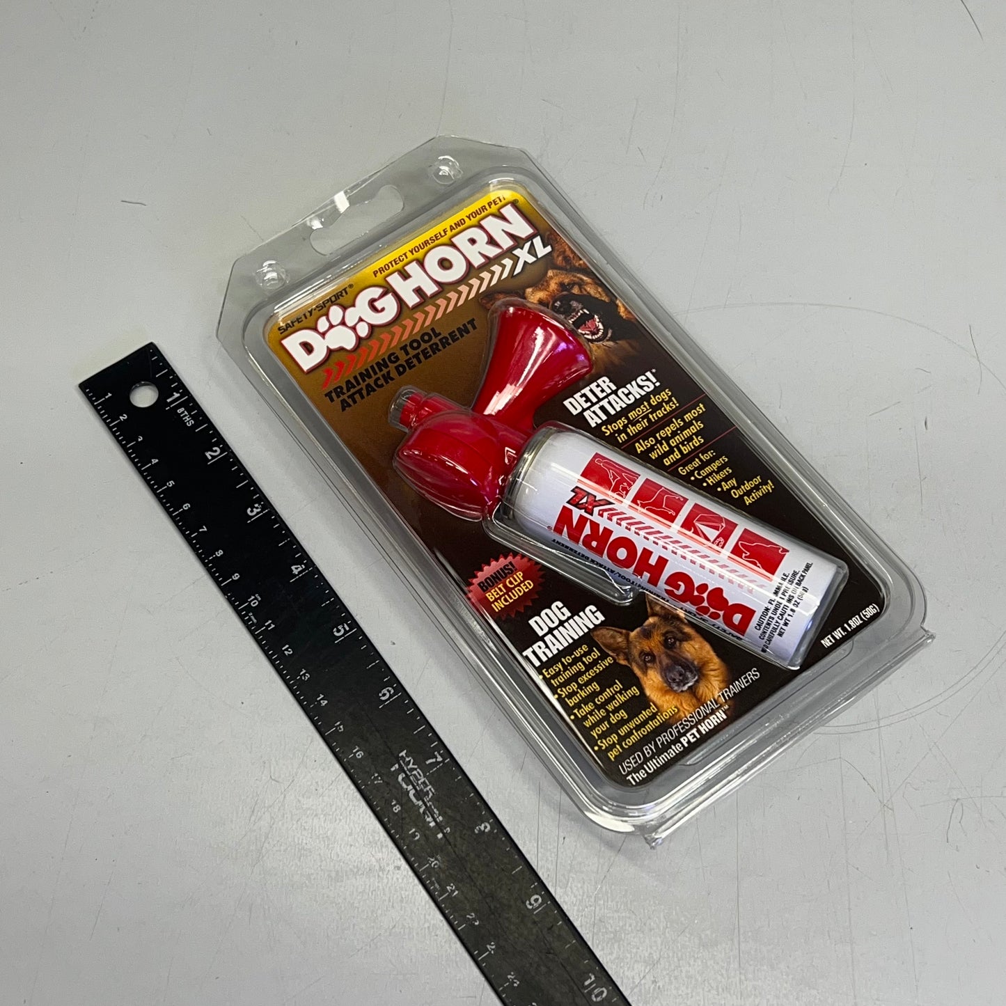 SAFETY SPORT Dog Horn Training & Deterring Attacks W/ Belt Clip USA Made 1.8 oz