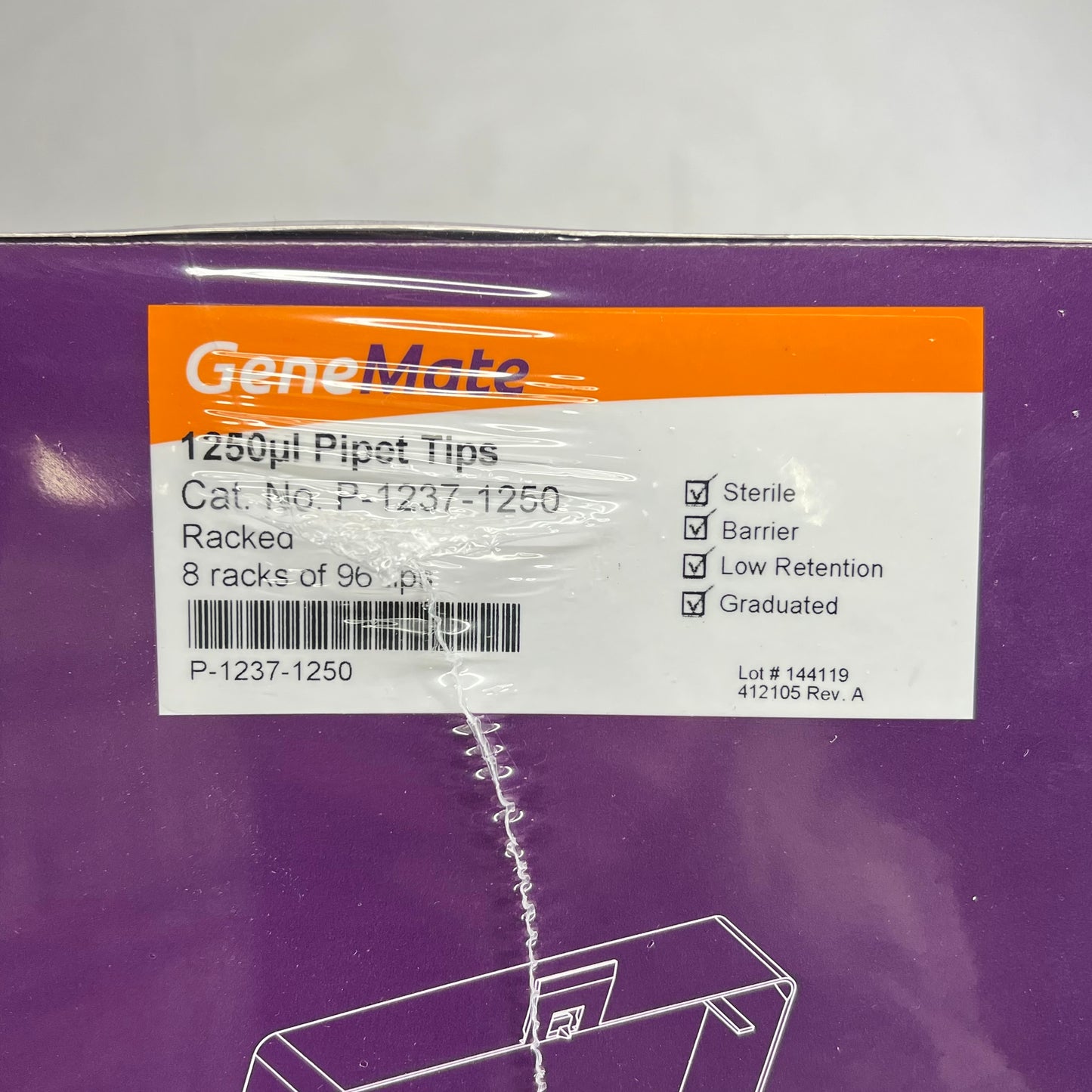 BIO EXPRESS (7 PACK, 96 EACH) Gene Pipet Tips 1250µL P-1237-1250 01440-001-00