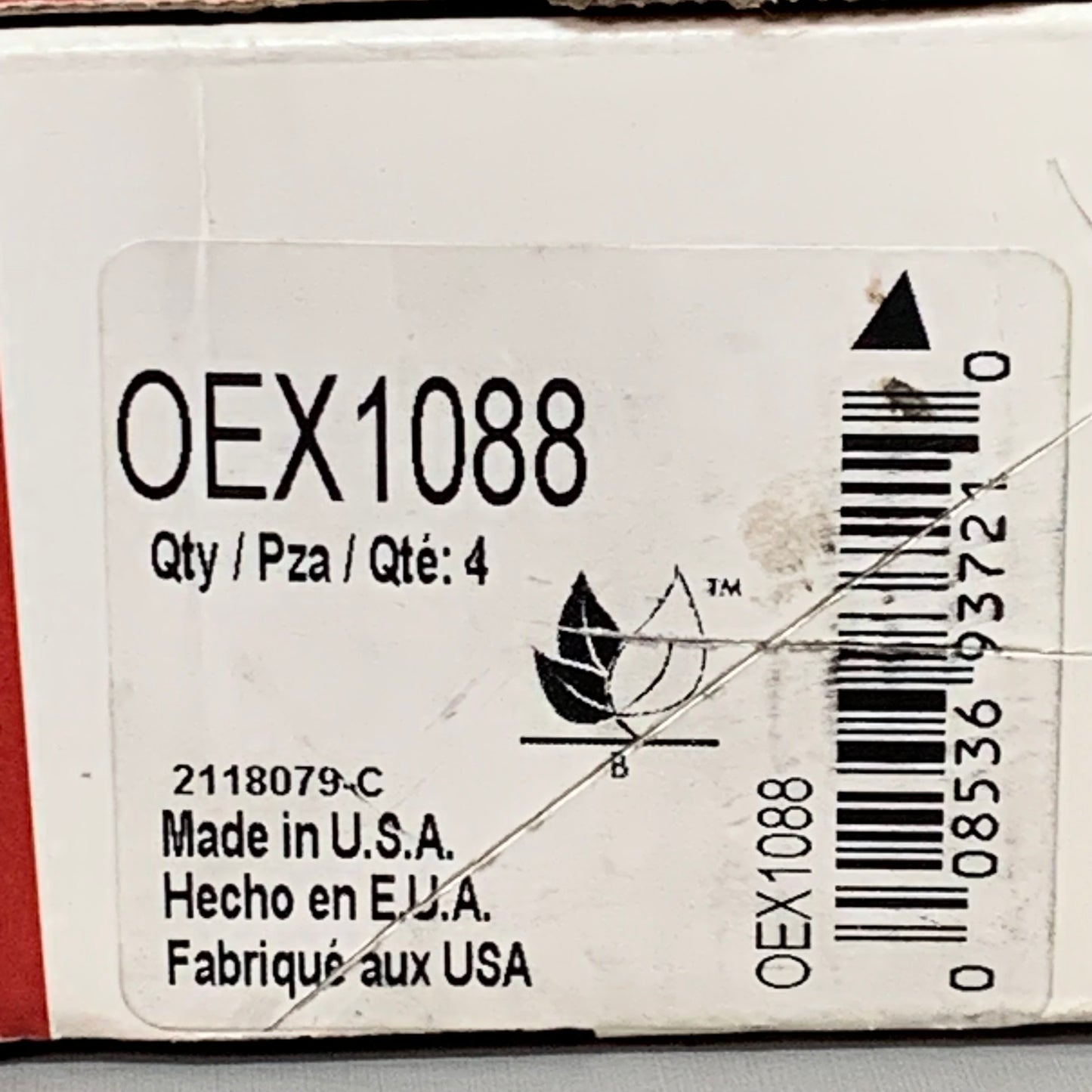 WAGNER OEx Premium Ceramic Disc Brake Pad Set 4 1/2" x 1 1/2" OEX1088