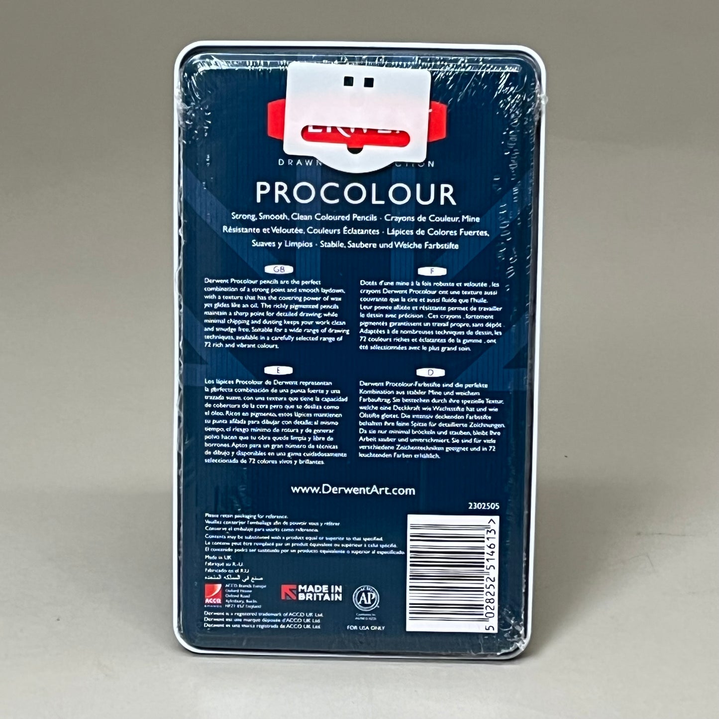 DERWENT (12 COUNT) Procolour Pencils Water Soluble in Metal Tin Case 2302505