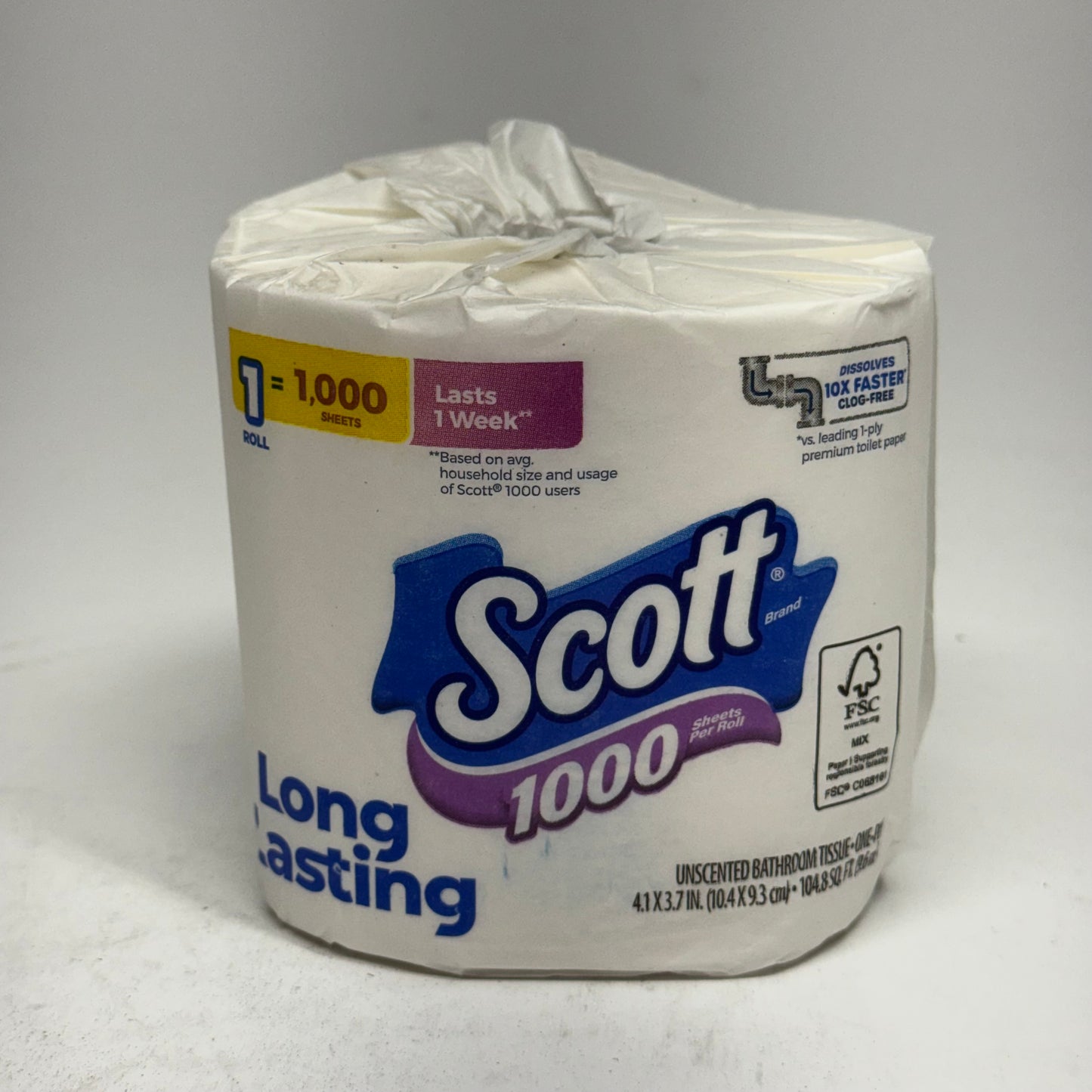 ZA@ SCOTT (36 PACK) Bath Tissue Single Roll 39327 (AS-IS, Some Rolls May be Slightly Damaged)
