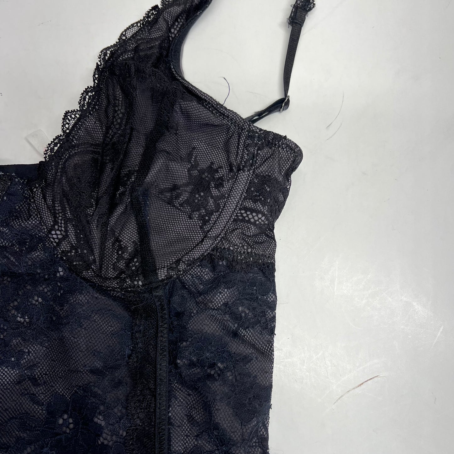 FREE PEOPLE Say You Love Me Bodysuit Lined Lace Women's Sz S Black 103499950