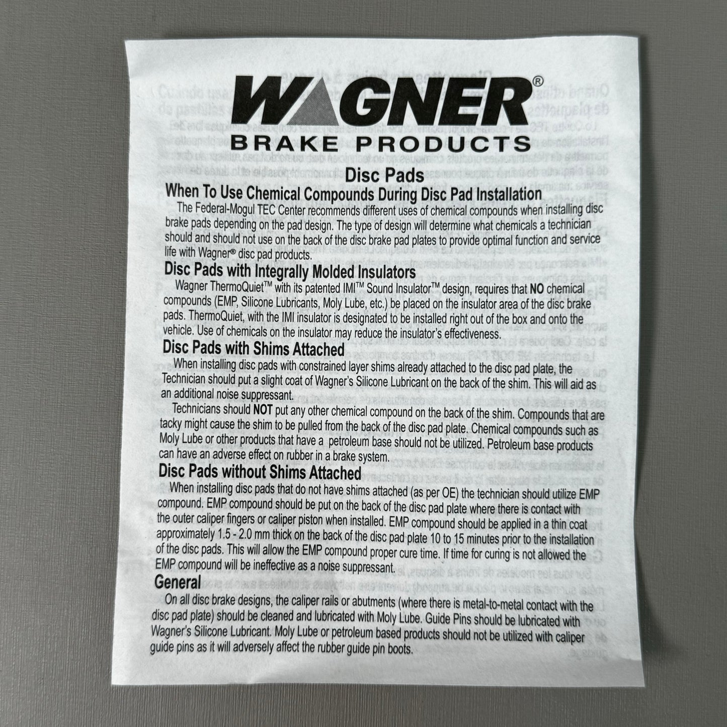 WAGNER QS Ceramic Disc Brake Pad Set 3 1/2" x 2 1/2" Black ZX473