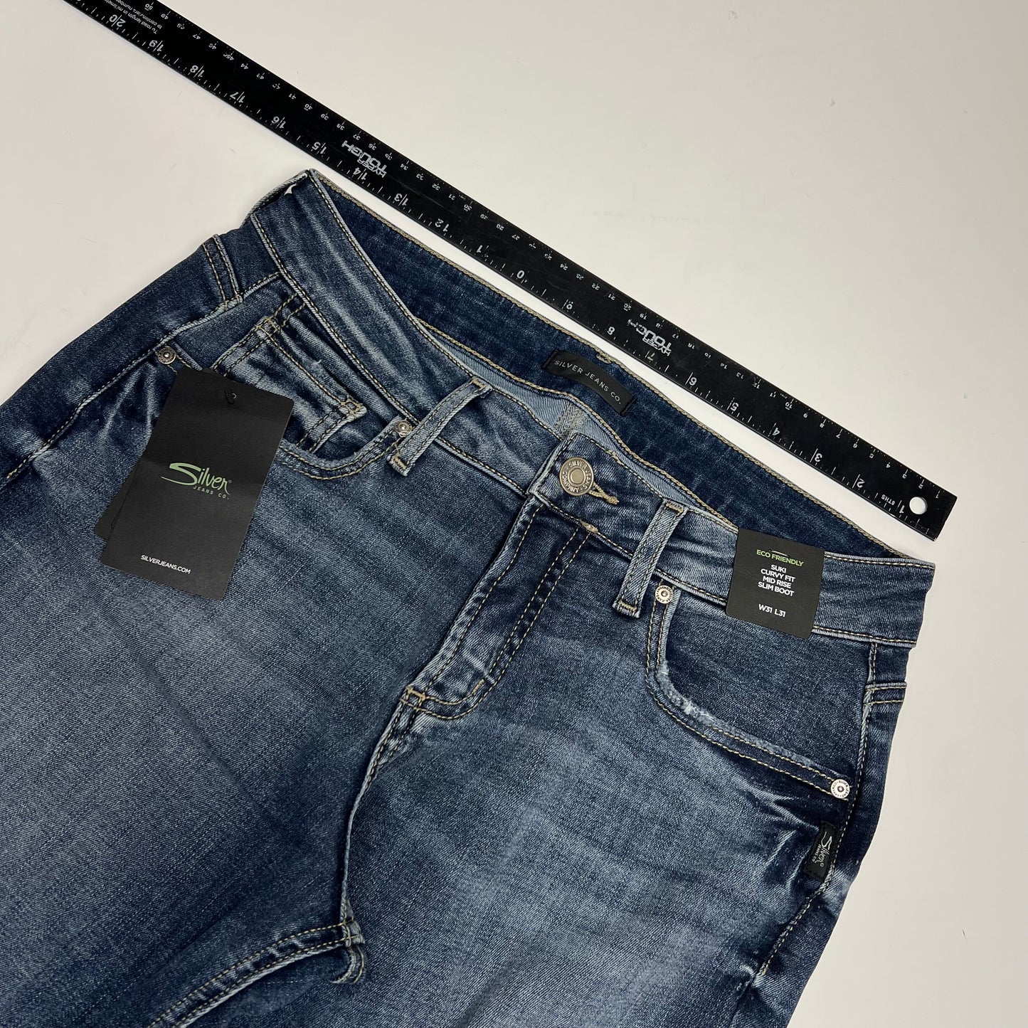 VESSEL Suki Curvy Fit Mid Rise Slim Boot Jeans Women's Sz 31/31 Indigo