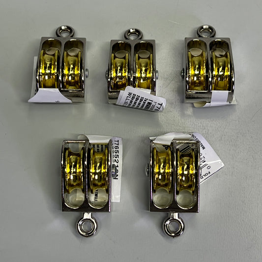 CAMPBELL (5 PACK) Dual Sheave Rigid Eye Pulley Die Cast Zinc Alloy 1" T7655212N