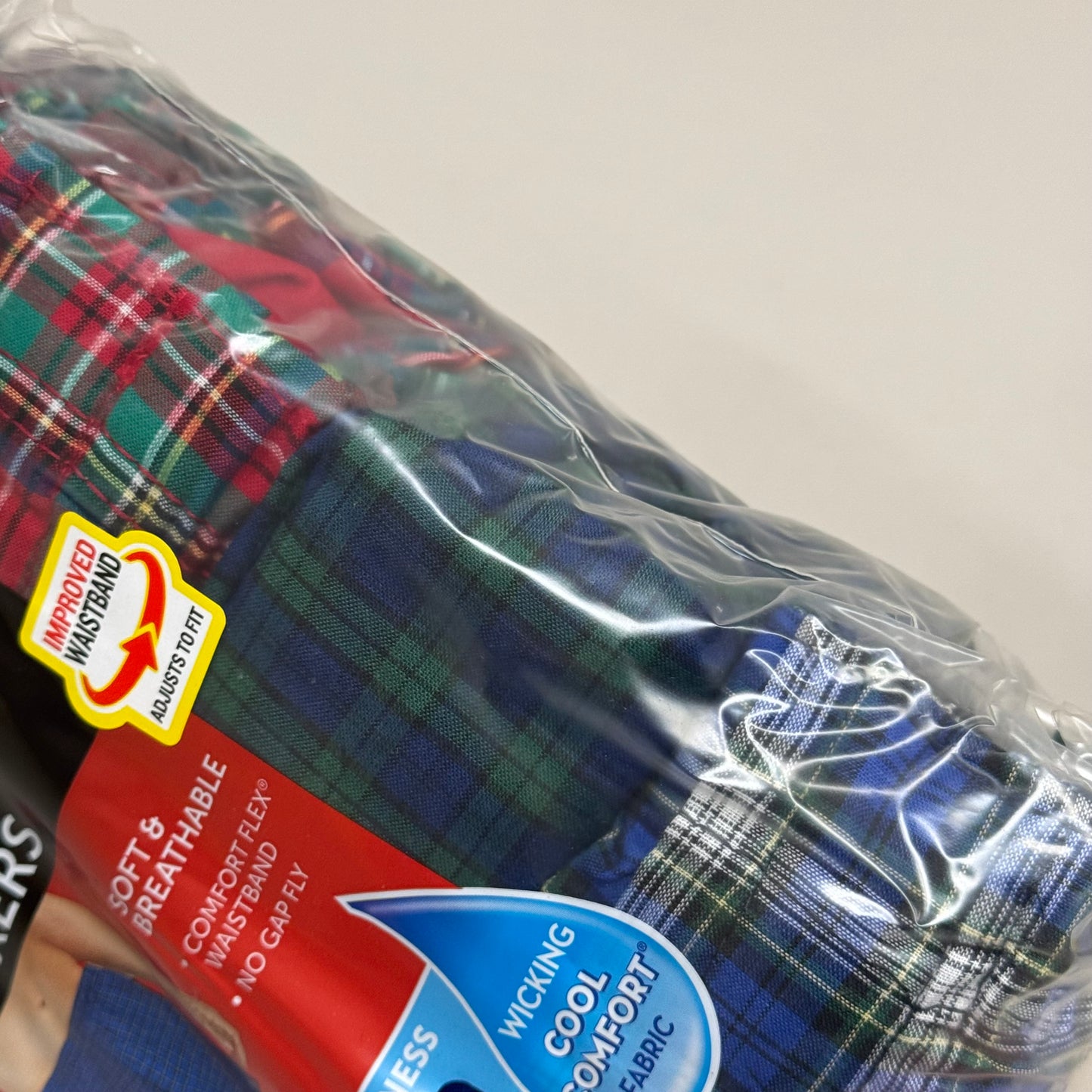 HANES (3 PACK!) Men's Cool Comfort Boxer Briefs Sz 2XL 44-46" Blue/Red/Grey 042390