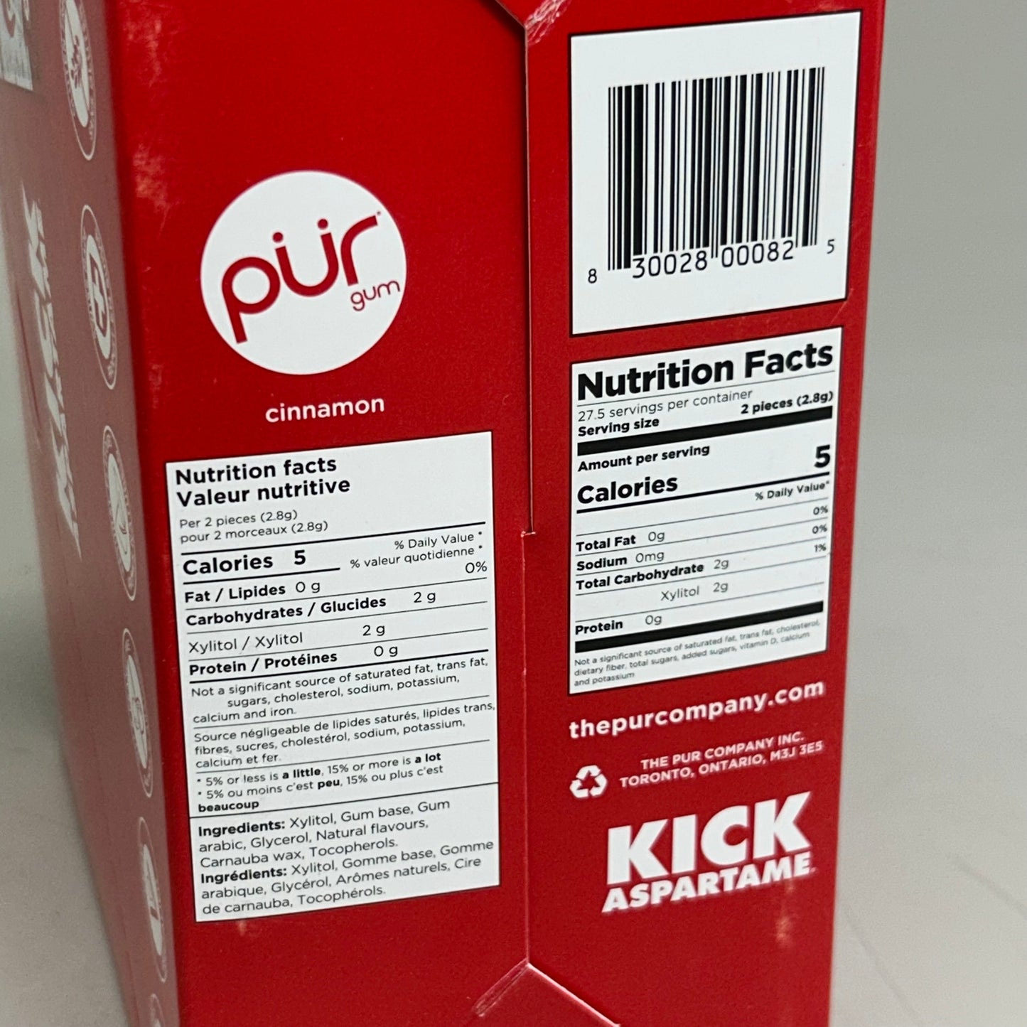 ZA@ PUR (12 PACK, 55 Pieces Each) Sugar Free Cinnamon Flavored Chewing Gum D