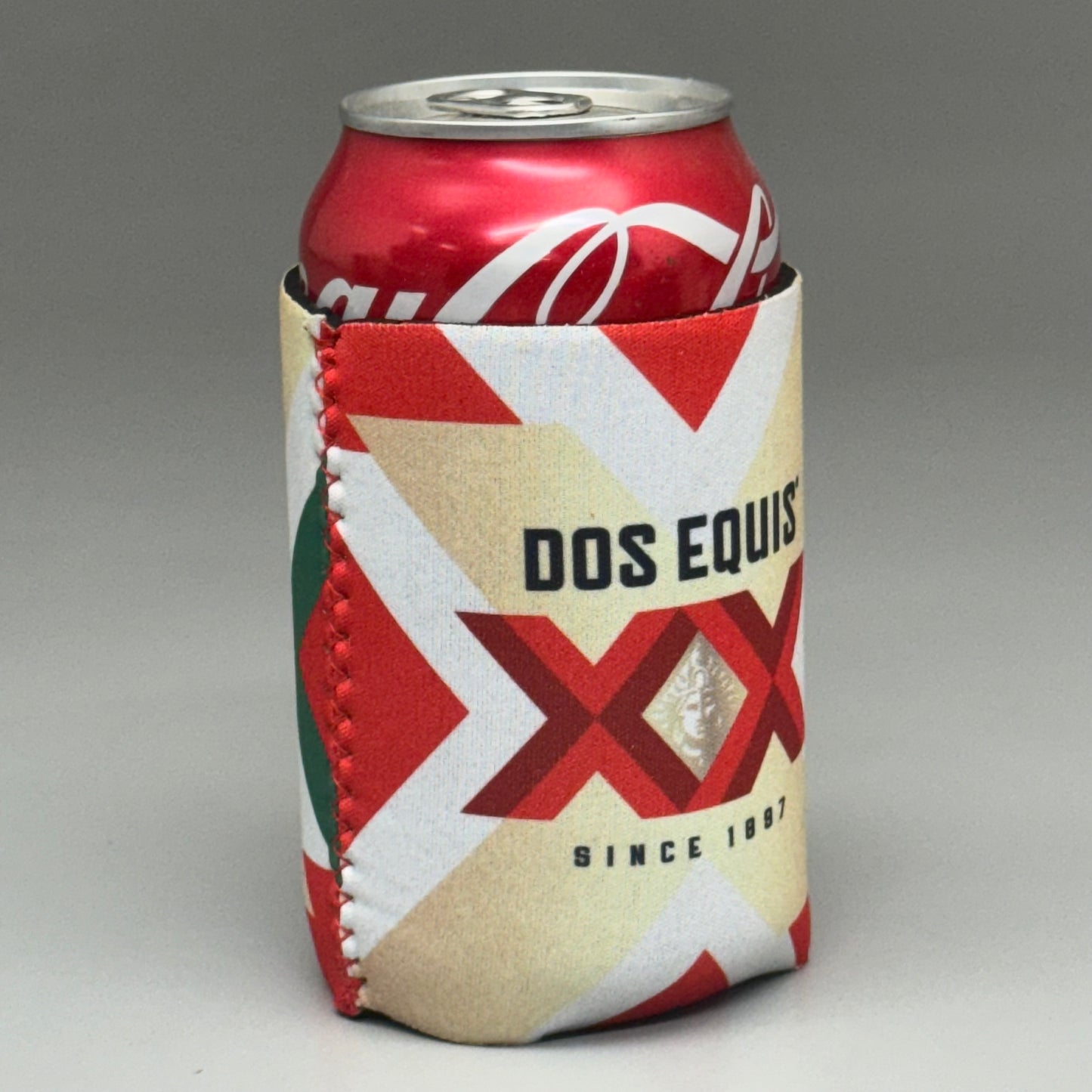 DOS EQUIS XX 4PK Can Koozies 4 1/2”Hx4”W Sponge Material Various Colors