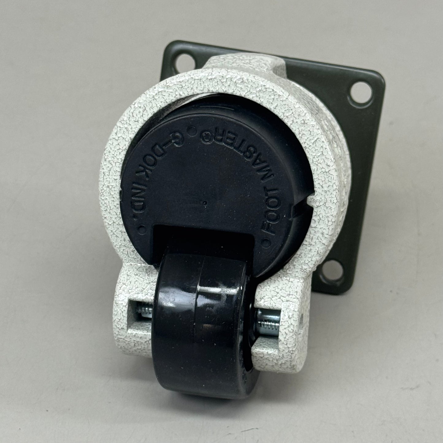 FOOT MASTER (4 Wheels) Plate Caster Mounting Swivel Wheel Set 3 1/4" Mounting HT, 2" Wheel Dia Marble/ Green