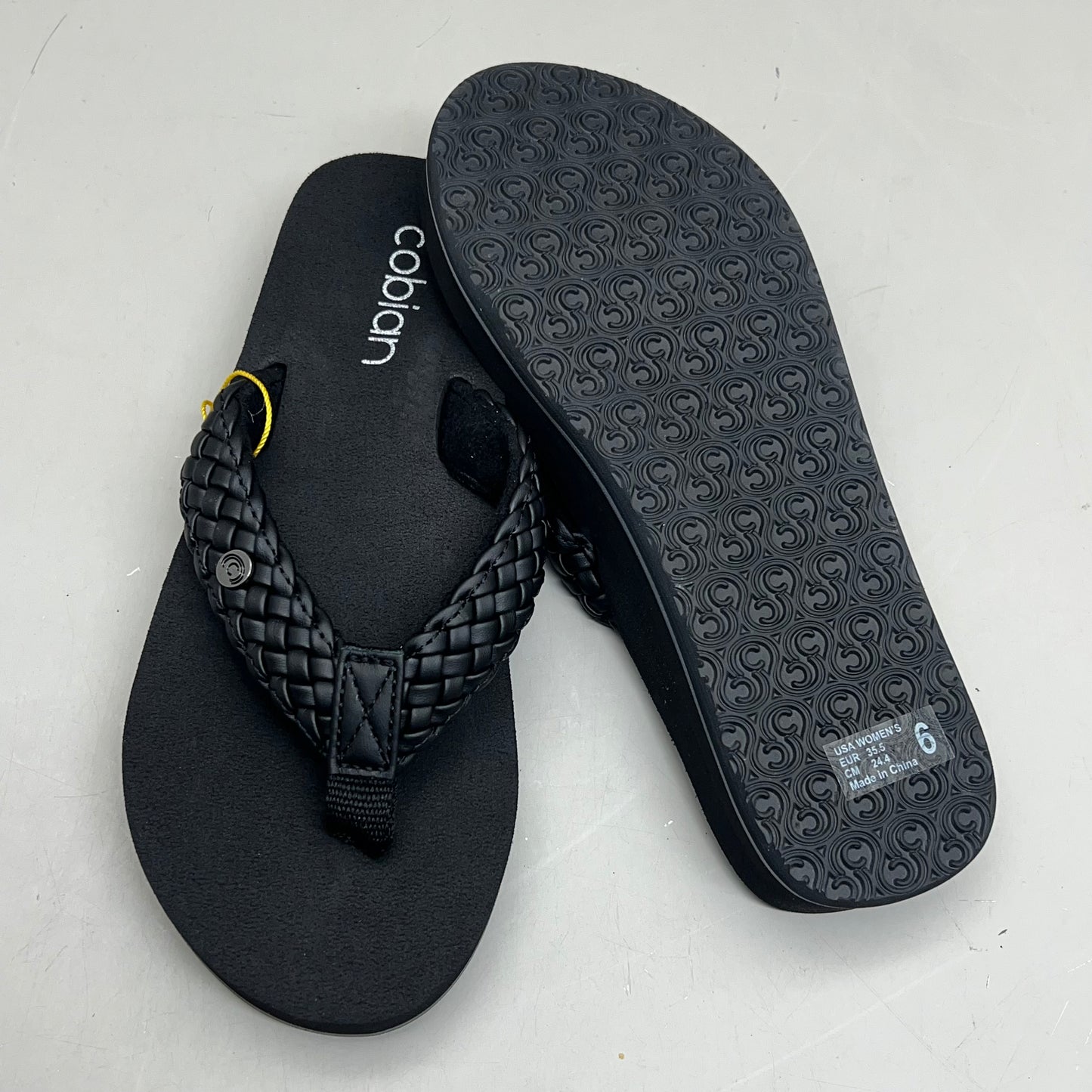 COBIAN Braided Bounce Synthetic Leather Sandals Women's Sz 10 EU 41 Black BRB10-001-10